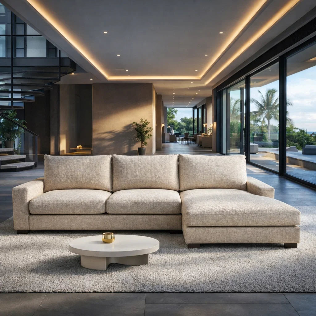 Americana MB0614 Custom Modular L-Shaped Sofa | Pet Friendly Leather & Fabric
