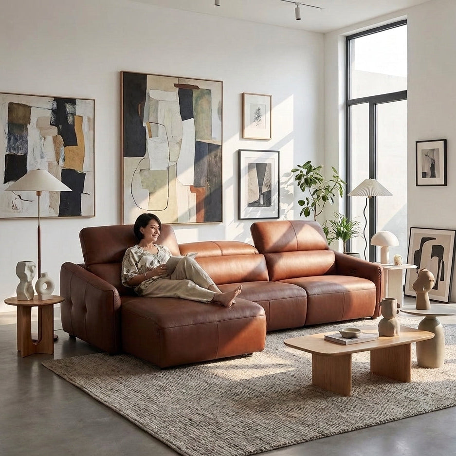 Americana MB0665 Custom Modular Electric Slide-out Recliner Sofa | Daybed | Sofa Bed | Full Leather - Top Grain