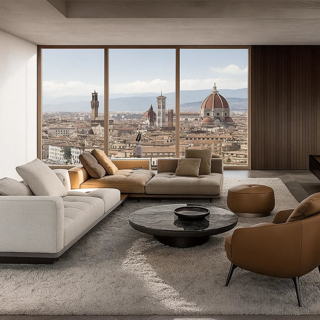 Marvik (SF12001)- Italian Minimalist Custom Sofa Bespoke in Leather &amp; Fabric