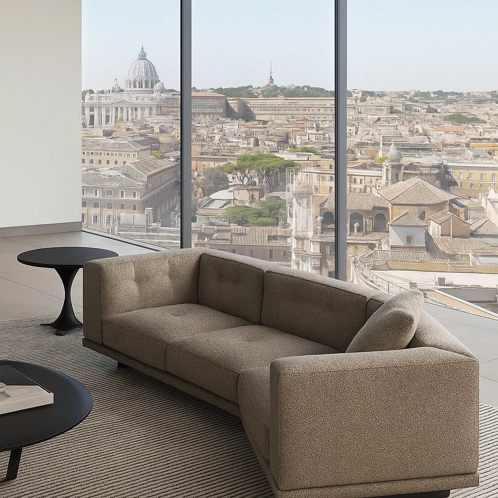 Marvik (SF12001)- Italian Minimalist Custom Sofa Bespoke in Leather &amp; Fabric