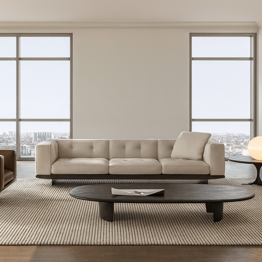 Marvik (SF12001)- Italian Minimalist Custom Sofa Bespoke in Leather &amp; Fabric