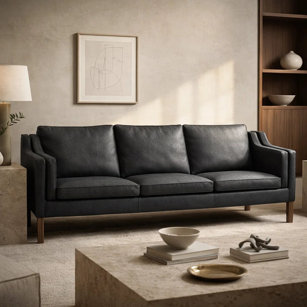 Morgan CH2002 Custom Mid Century Minimalist Design 2-Seater Sofa | Pet Friendly Fabric & Leather
