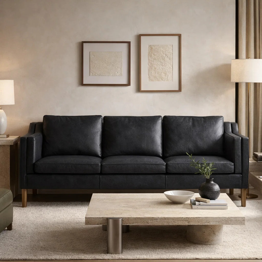 Morgan CH2002 Custom Mid Century Minimalist Design 2-Seater Sofa | Pet Friendly Fabric & Leather