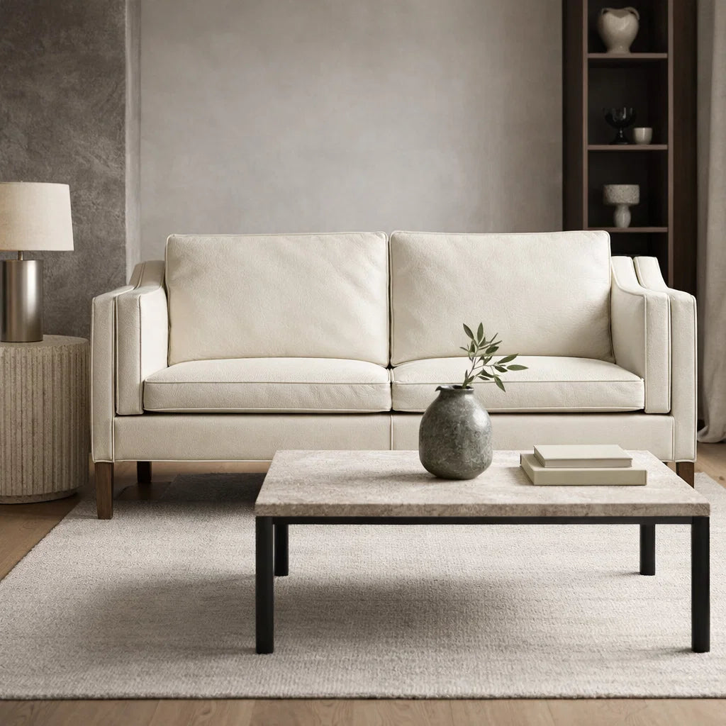 Morgan CH2002 Custom Mid Century Minimalist Design 2-Seater Sofa | Pet Friendly Fabric & Leather