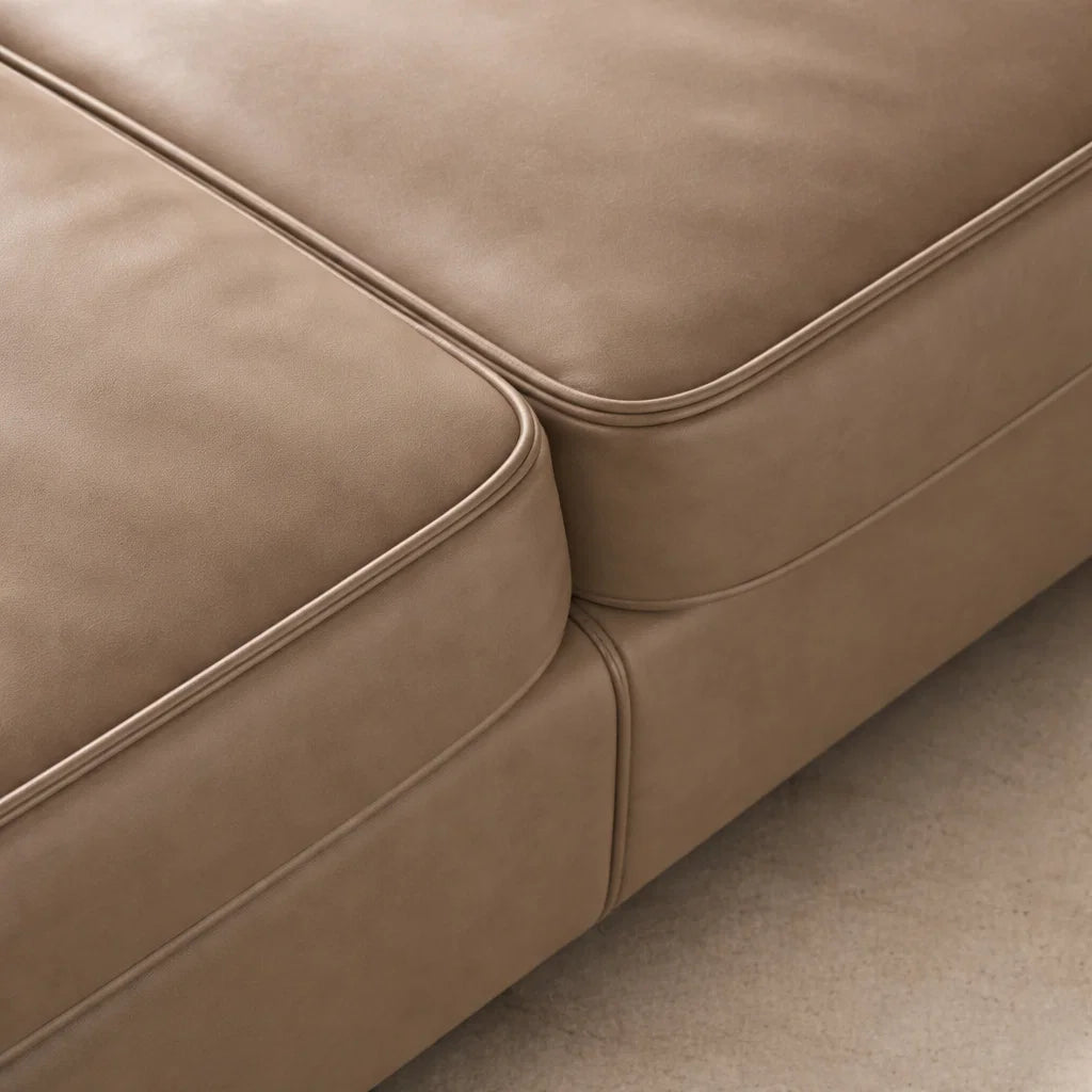 Morgan Low CH8062B Custom Mid Century Minimalist Design 3-Seater Sofa | Italian Full Leather
