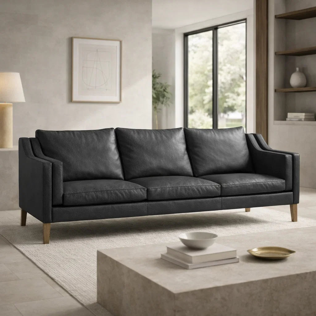 Morgan CH2002 Custom Mid Century Minimalist Design 3-Seater Sofa | Pet Friendly Fabric & Leather