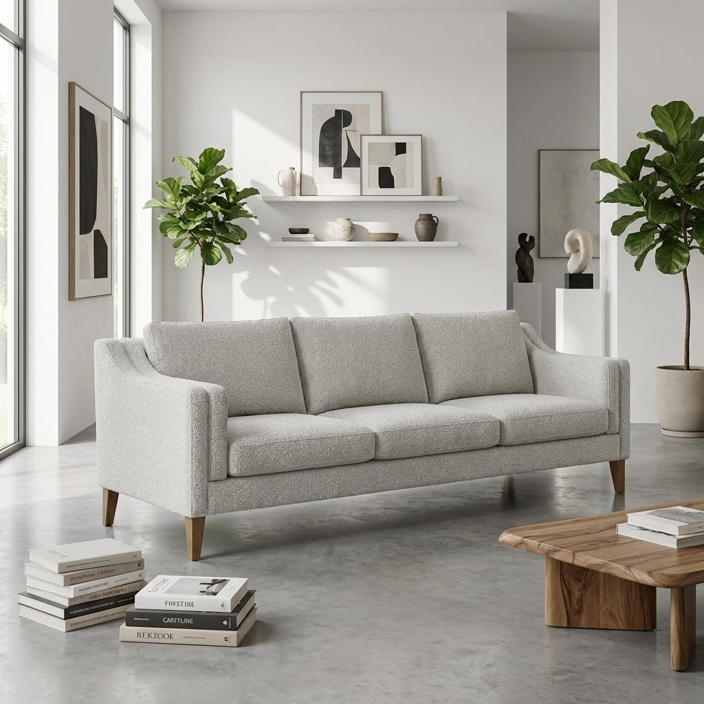 Morgan CH2002 Custom Mid Century Minimalist Design 3-Seater Sofa | Pet Friendly Fabric & Leather