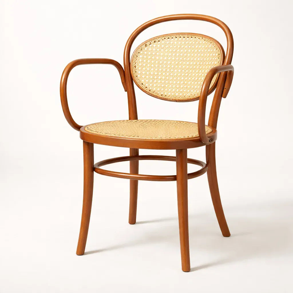 Munich Armchair (CH20B) Austrian Design Solid Wood American Beech Bentwood Dining Chair - Walnut/Oak/Black picket and rail