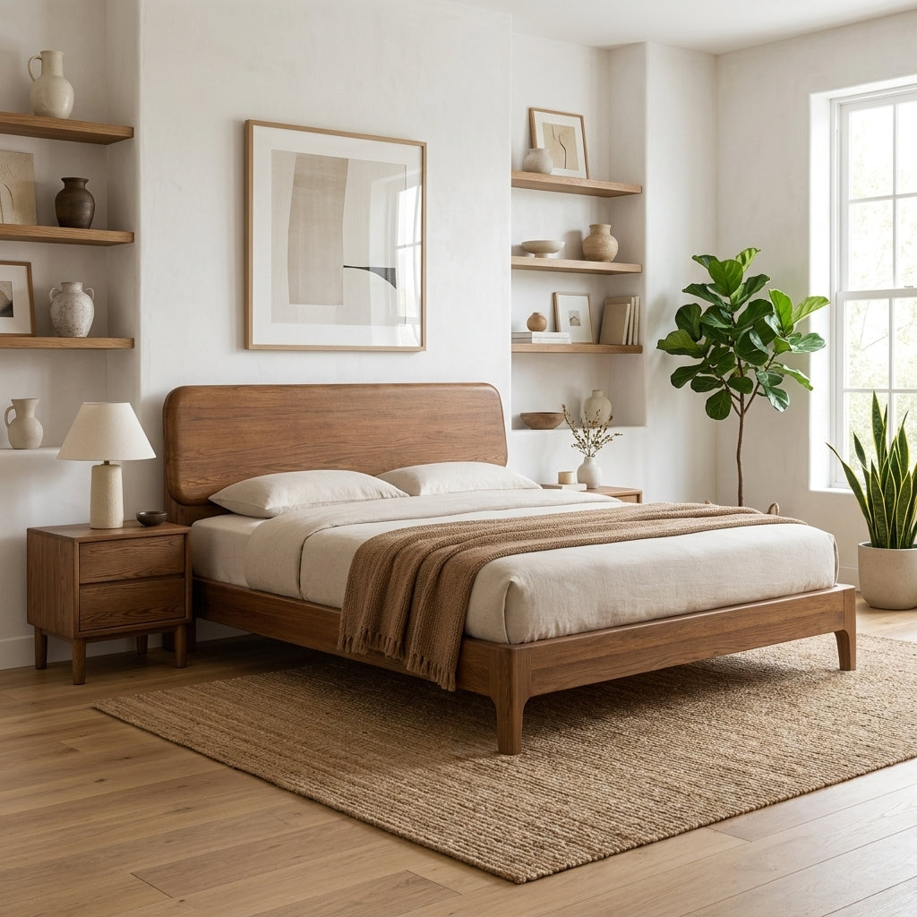 NY Solid Wood Bed | European Queen & King Size | Solid American Ash
