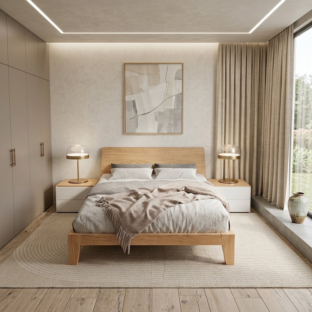 NY Solid Wood Bed | European Queen & King Size | Solid European Oak