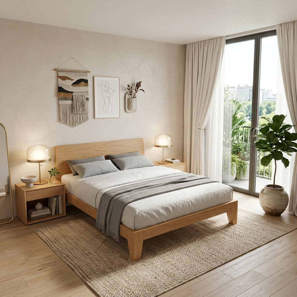 NY Solid Wood Bed | European Queen & King Size | Solid European Oak