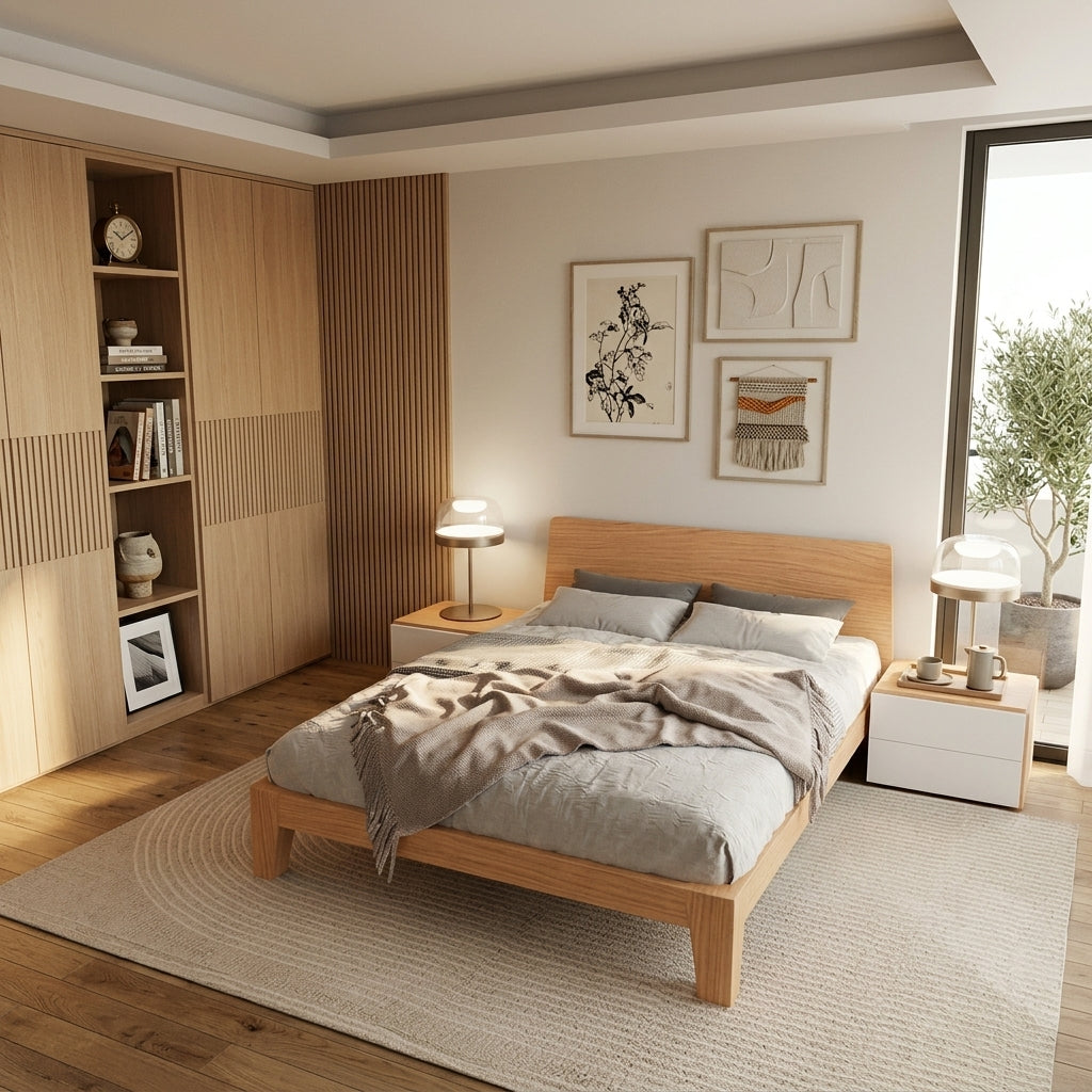 NY Solid Wood Bed | European Queen & King Size | Solid European Oak