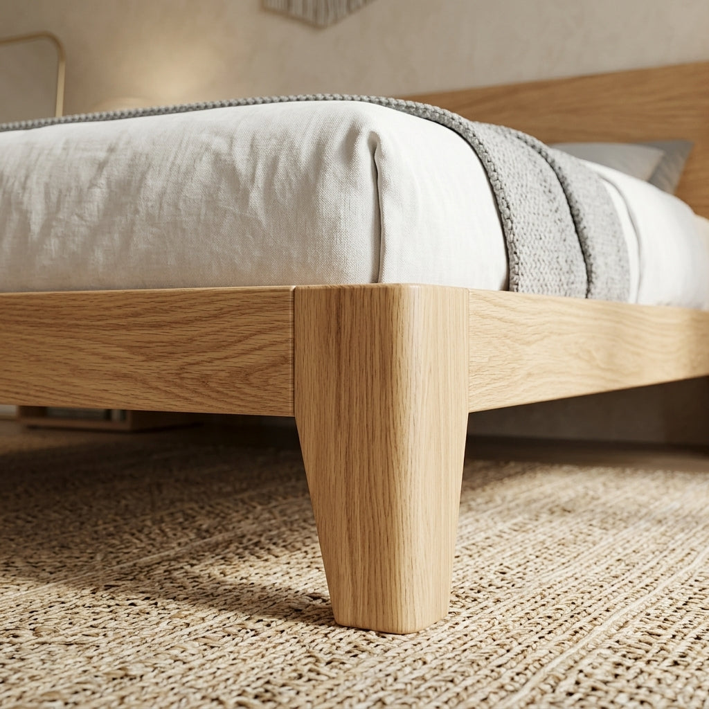 NY Headboardless Solid Wood Bed  | European Queen & King Size | Solid American Walnut | Solid European Oak