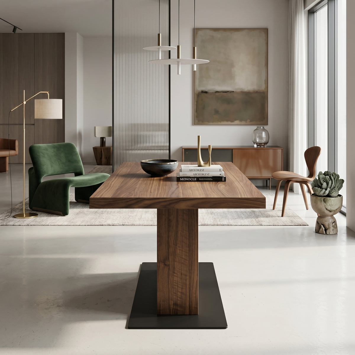NORYA (KAZTW05A-01) Custom American Solid Wood Pedestal Table | American Walnut