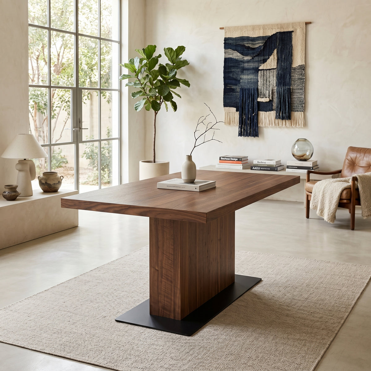 NORYA (KAZTW05A-01) Custom American Solid Wood Pedestal Table | American Walnut