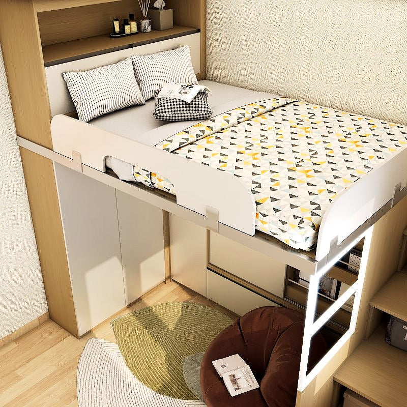 SOGAL Customized Bunk Bed Queen Loft with Book Shelf and Storage Cabinet - BBTL-9