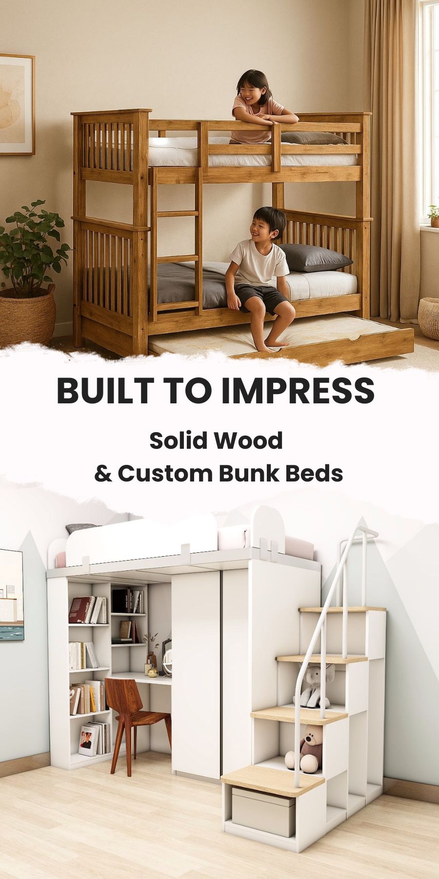 Picketandrailbunkbedsolidwoodcustom