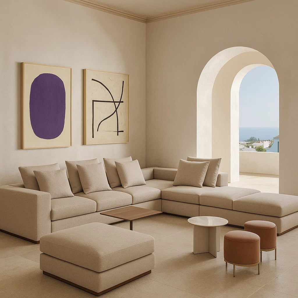 Pietra (SF-12035) - Italian Minimalist Custom Sofa Bespoke in Leather &amp; Fabric