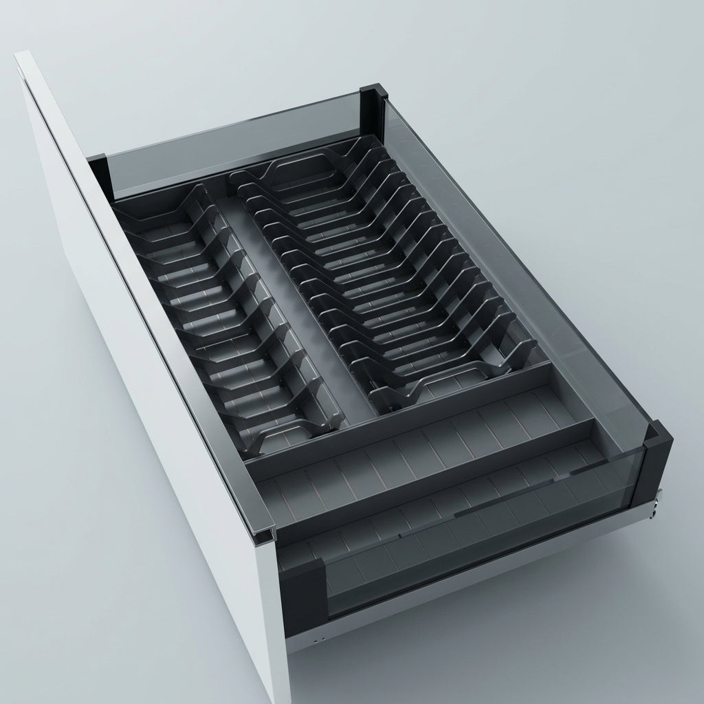 Pull-Out Dish Basket | Aluminum | Glass