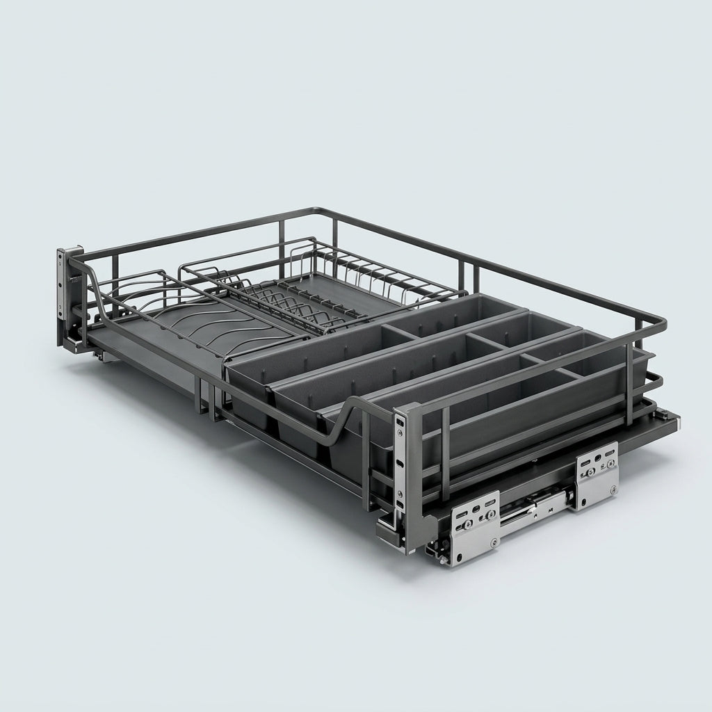 Pull-Out Dish Basket | Carbon Steel | Powder Coated