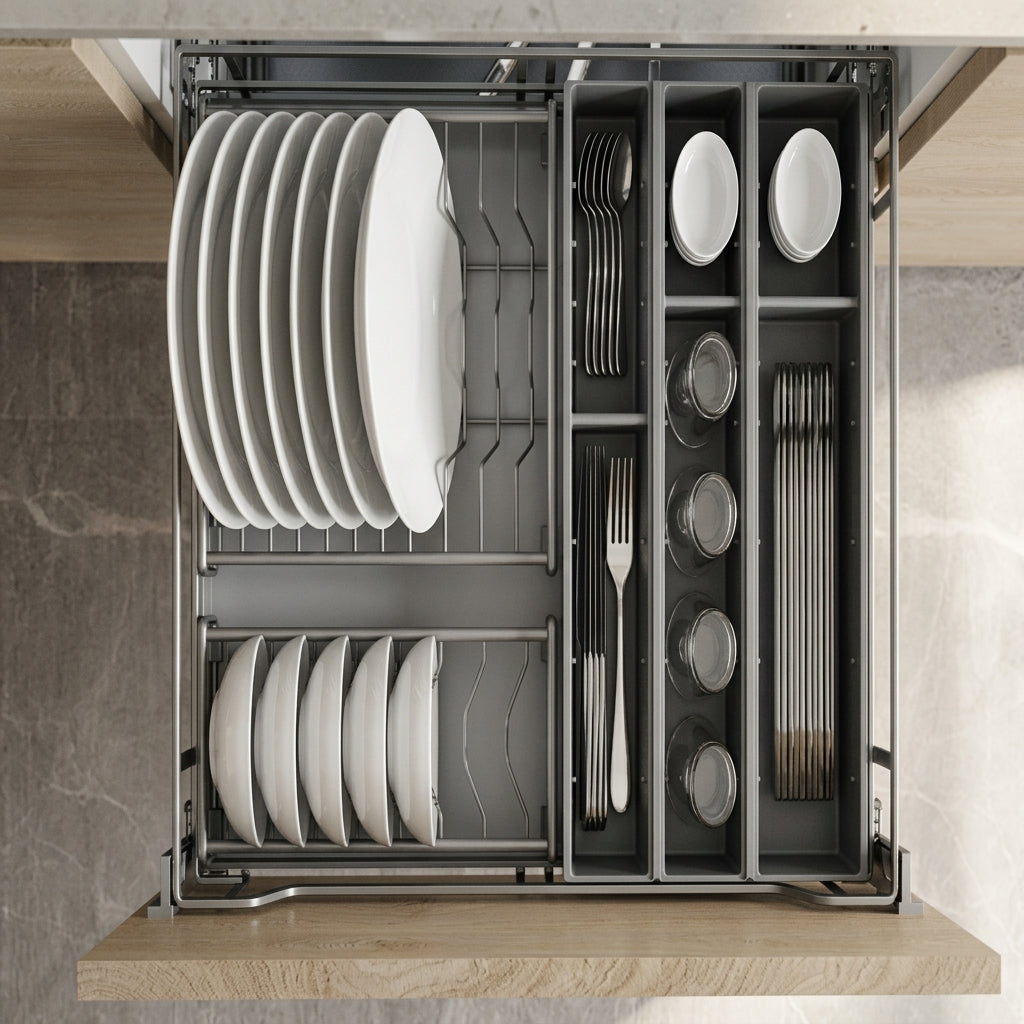 Pull-Out Dish Basket | Carbon Steel | Powder Coated