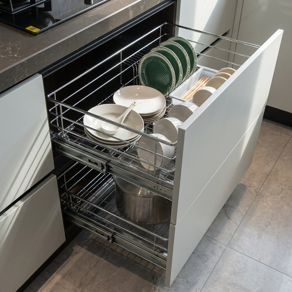 Pull-Out Dish Basket | Stainless Steel