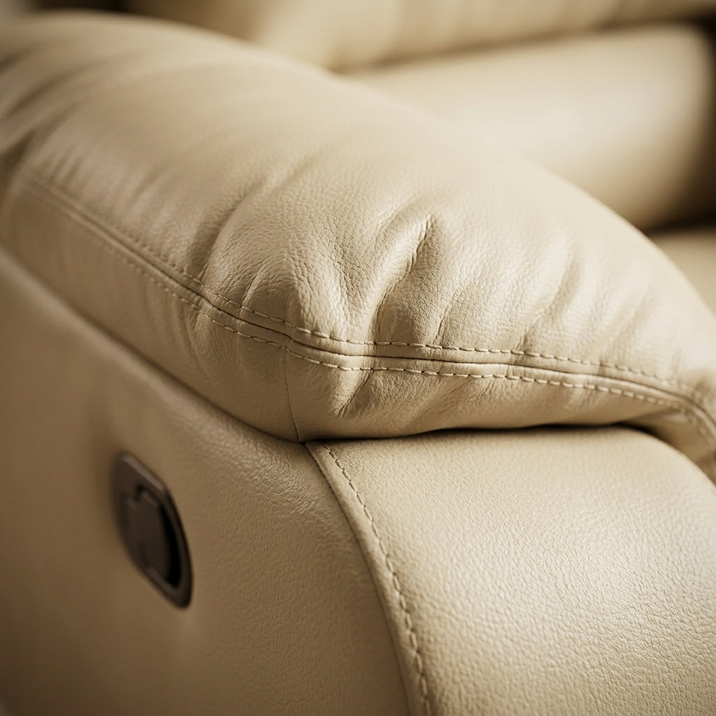 RC0011 Manual Recliner Sofa | Rocking | Off White Leather | Special Offer