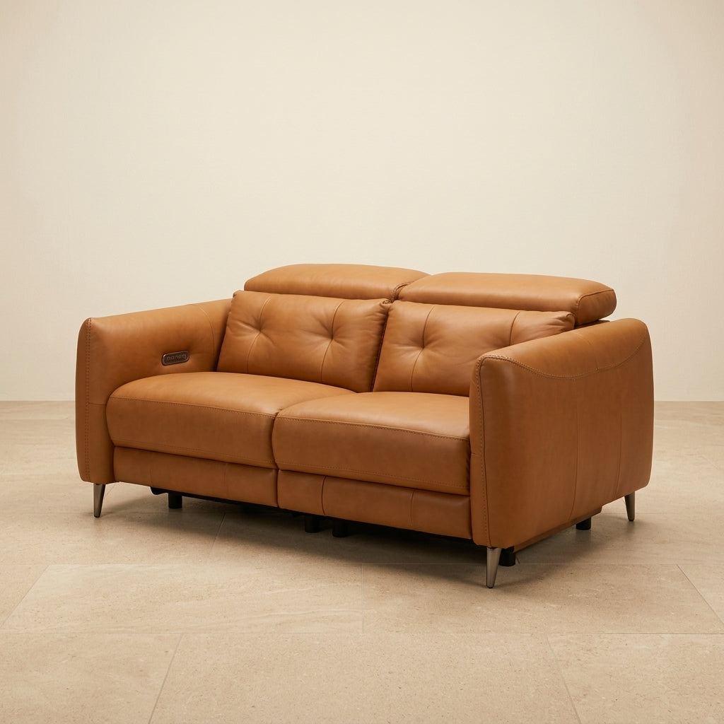 RN0941 Electric Recliner Sofa | Full Leather | Tan Color | Special Offer