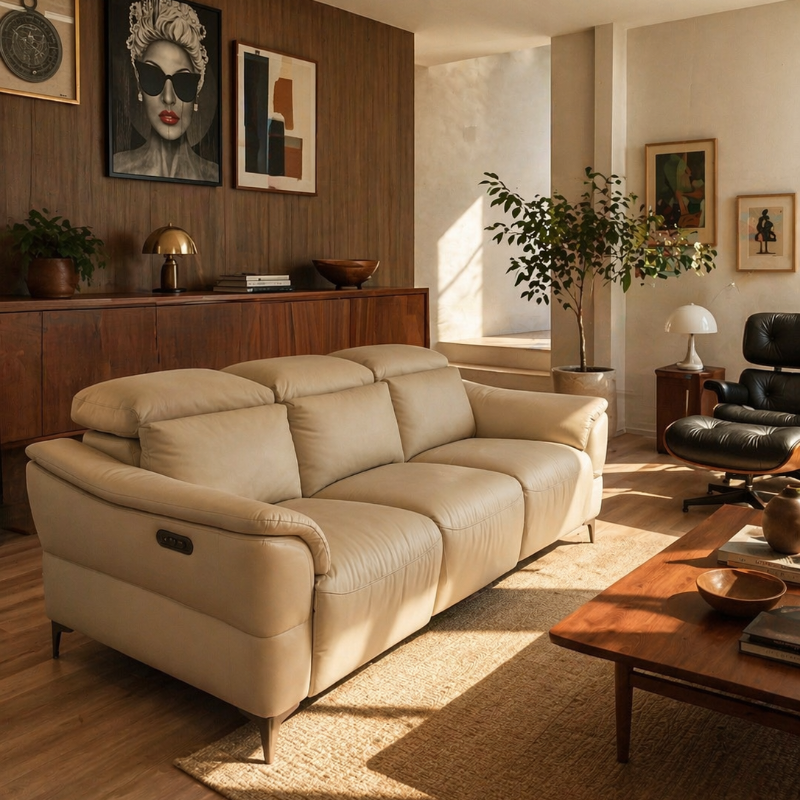 Americana RN0991 Custom Modular Wall Hugging Zero Gravity Electric Recliner Sofa | Full Leather - Top Grain