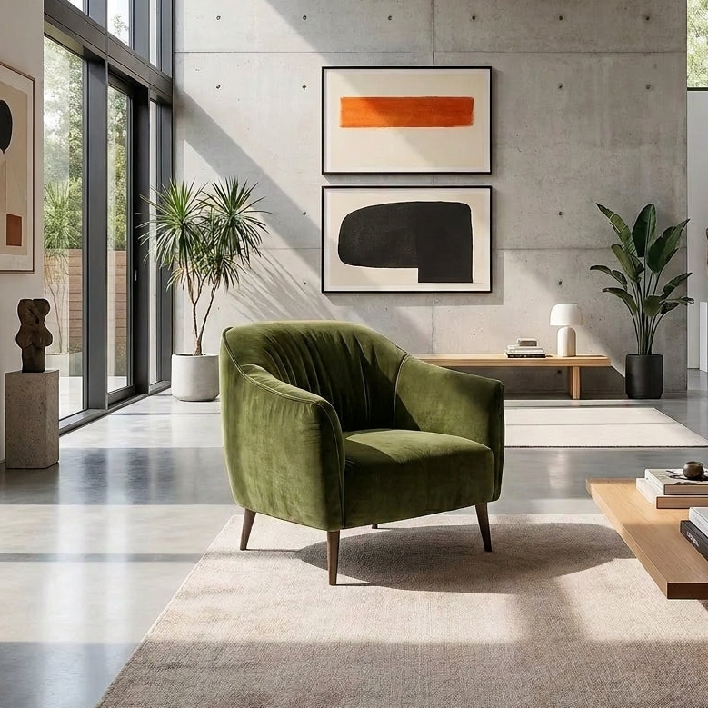 Americana MB0598 Custom Lounge Sofa Italian Minimalist Design | Single Seater | Pet Friendly Leather & Fabric