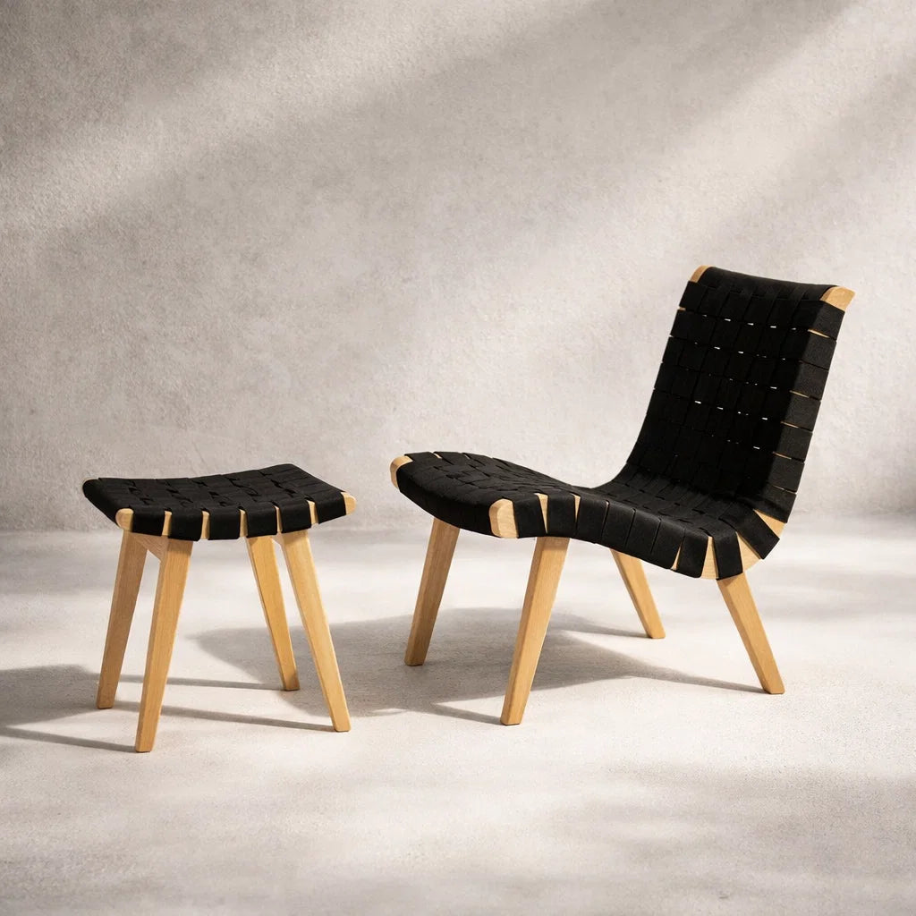 Risen CH7195 Custom Mid Century Solid Wood Lounge Chair | Solid American Oak