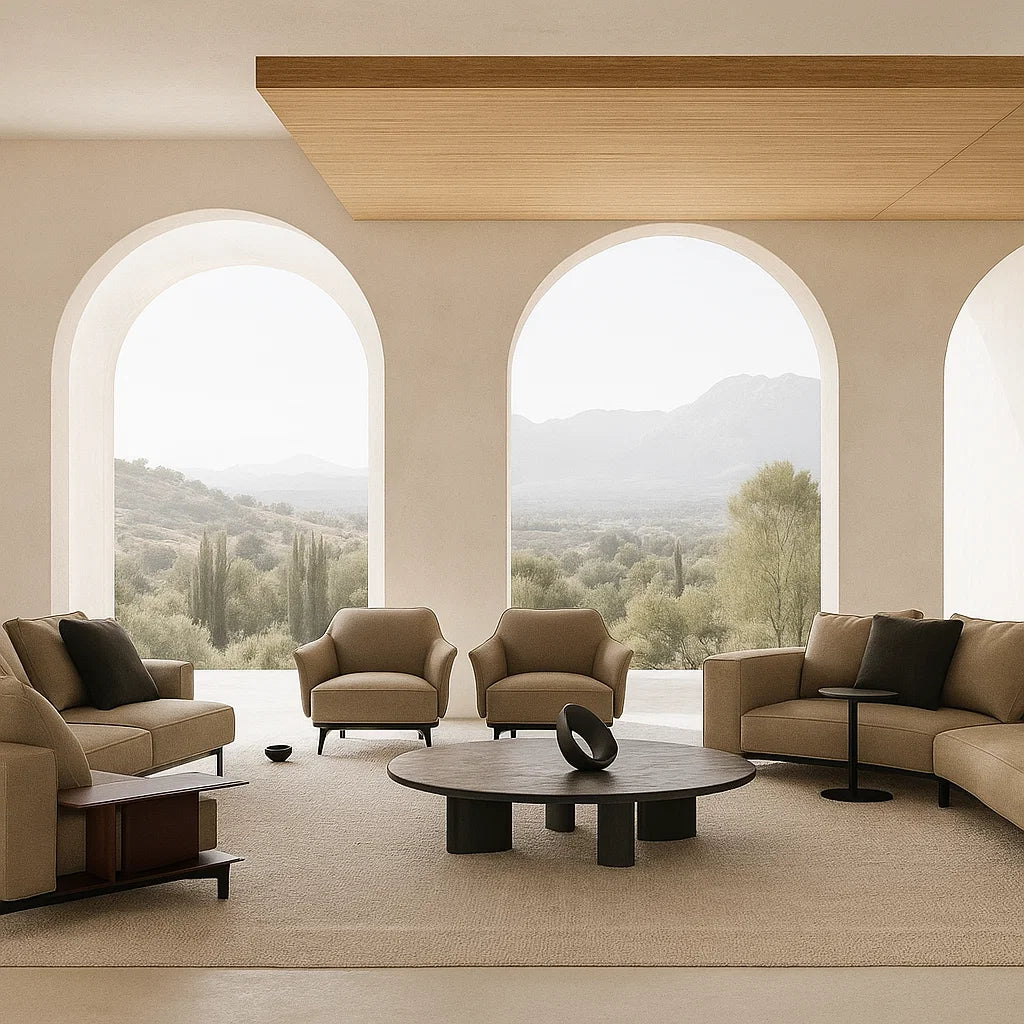 Riviera (SF-12031) - Italian Minimalist Custom Sofa Bespoke in Leather &amp; Fabric
