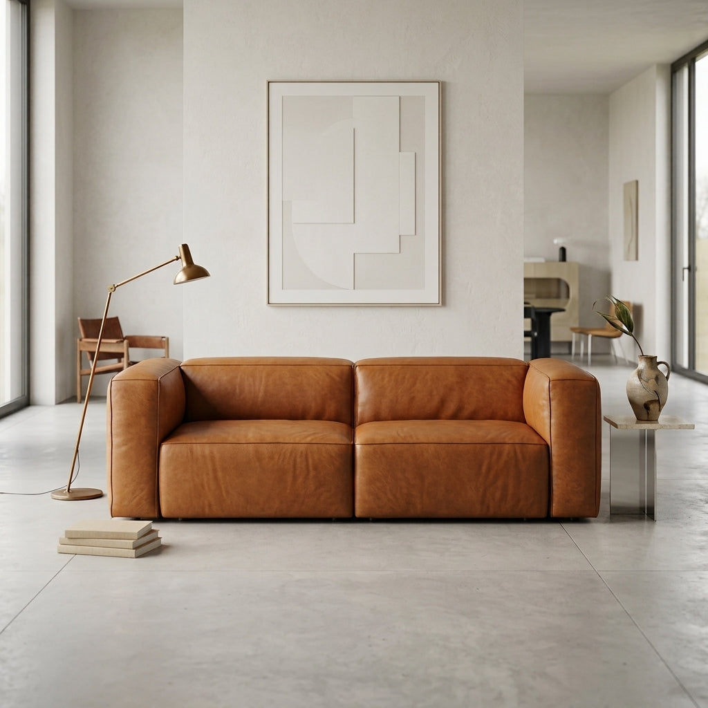 Mocca SF2237 Custom Modular Sofa | Italian Leather | Top Grain