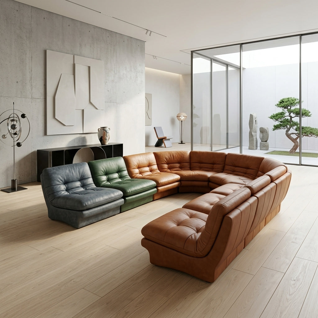 Waffle SF2239 Custom Modular Sofa | Italian Leather | Top Grain