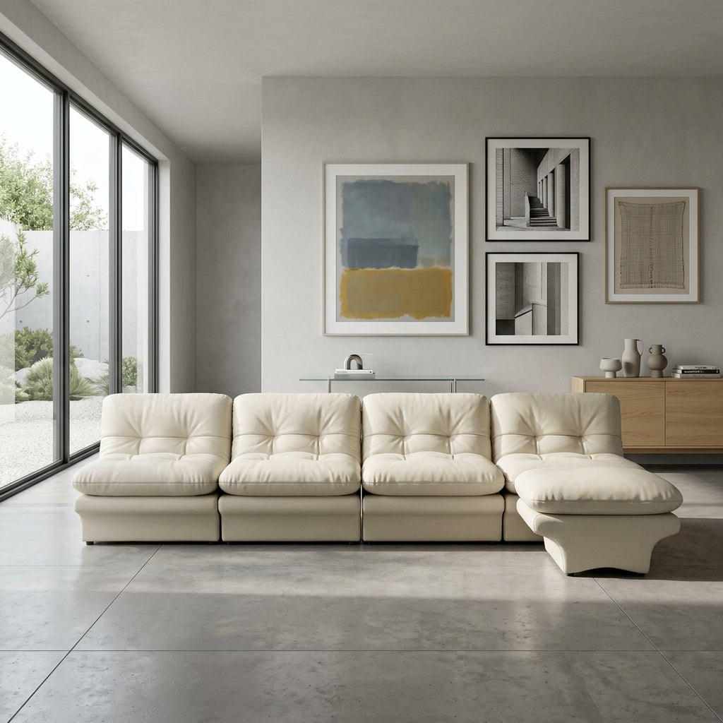 Waffle SF2239 Custom Modular Sofa | Italian Leather | Top Grain