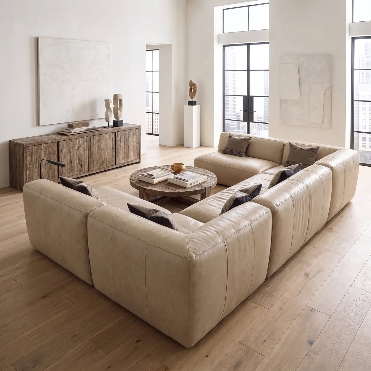 Snow SF2241 Custom Modular Sofa | Italian Leather | Top Grain
