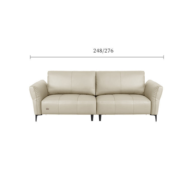 KUKA #1237 3-Seater Minimalist Design Top Grain Leather Daybed Sofa with Adjustable Armrest (Factory Direct)