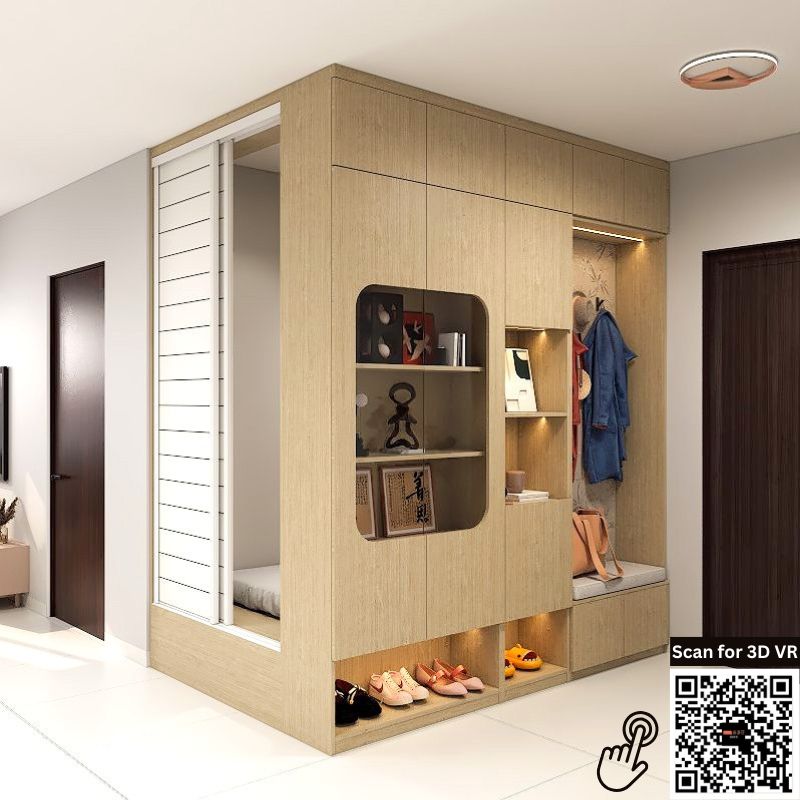 SOGAL Customized Modern Entrance Cabinet with Hidden Room