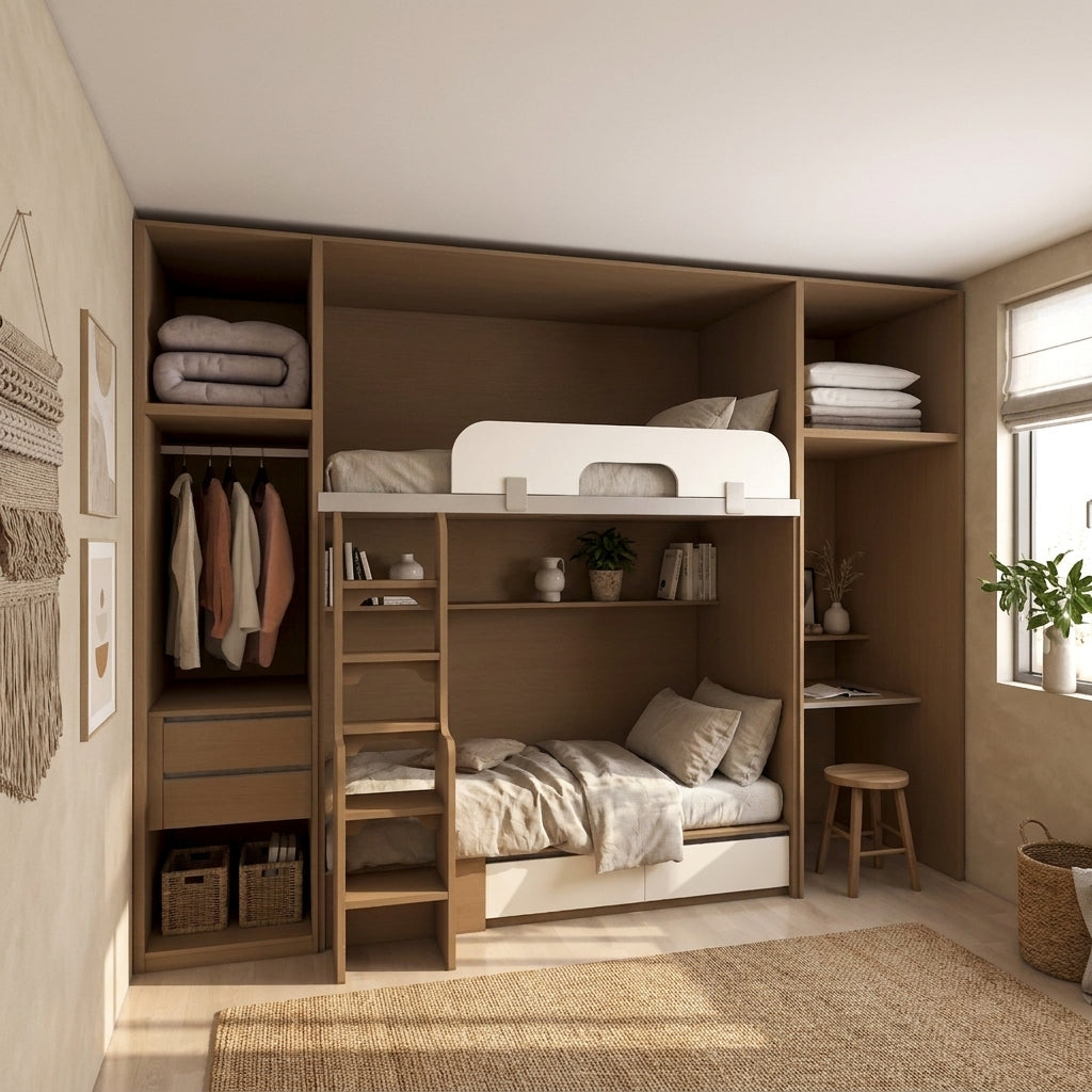SOGAL Customized Bunk Bed BL29 | Loft Bed | Full Height | Storage Cabinets | Single & Super Single Size