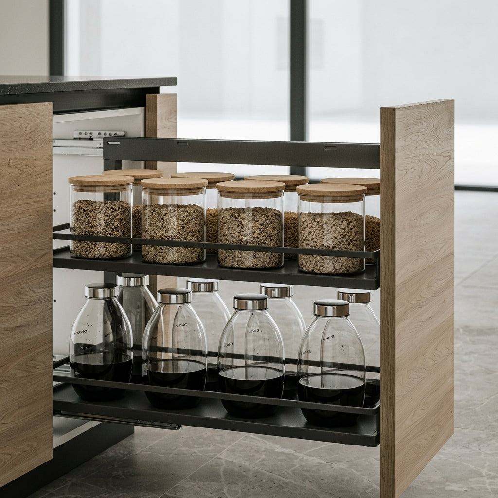 Side-Mounted Pull-Out Basket | Carbon Steel | Powder Coated