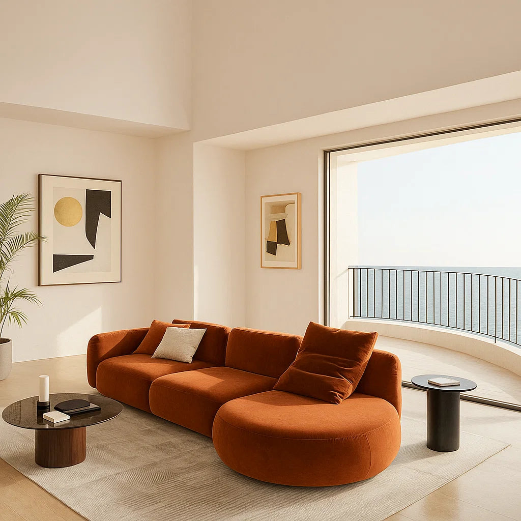 Siena (SF-12037) - Italian Minimalist Custom Sofa Bespoke in Leather &amp; Fabric