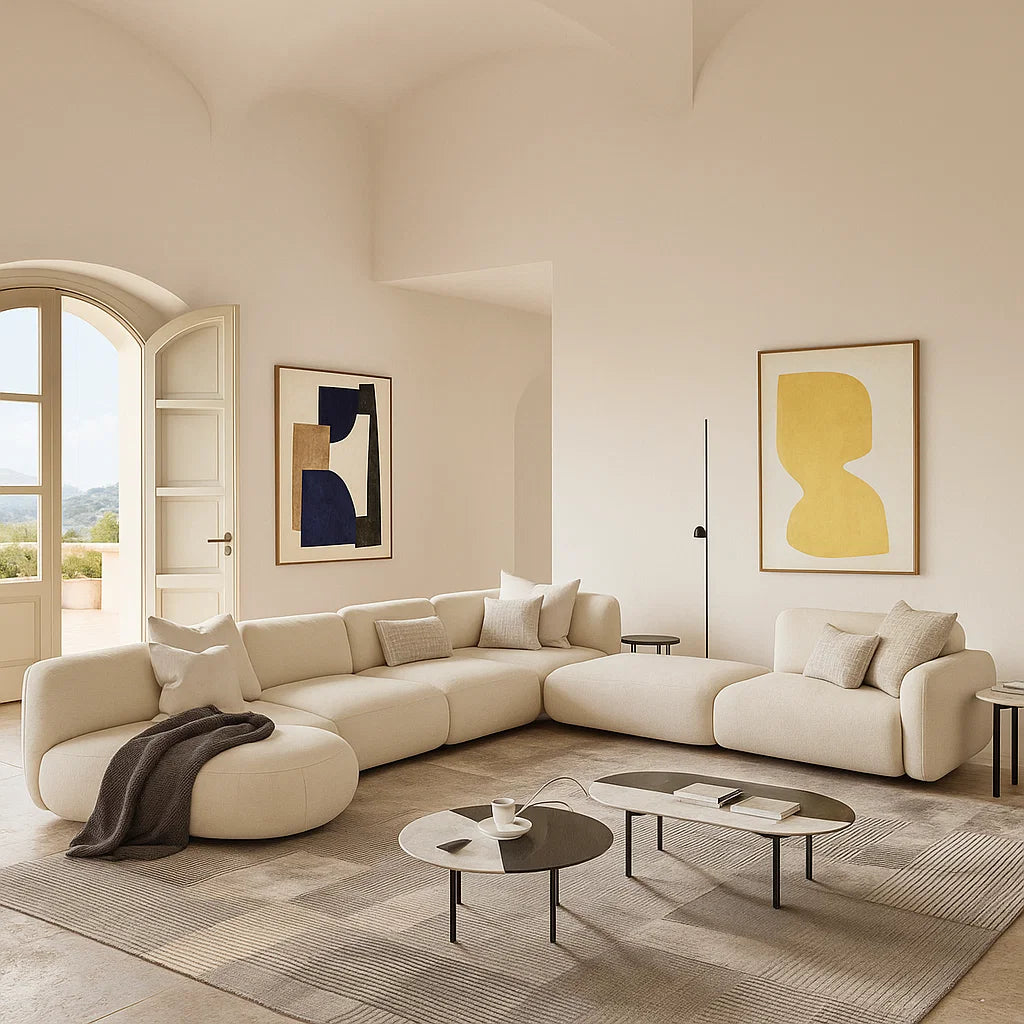 Siena (SF-12037) - Italian Minimalist Custom Sofa Bespoke in Leather &amp; Fabric