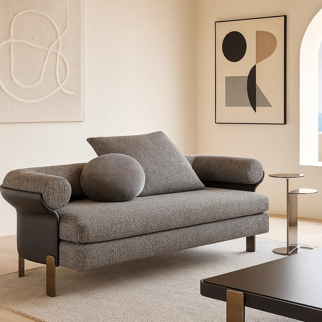 Silvano (SF-12024) - Italian Minimalist Custom Sofa Bespoke in Leather &amp; Fabric