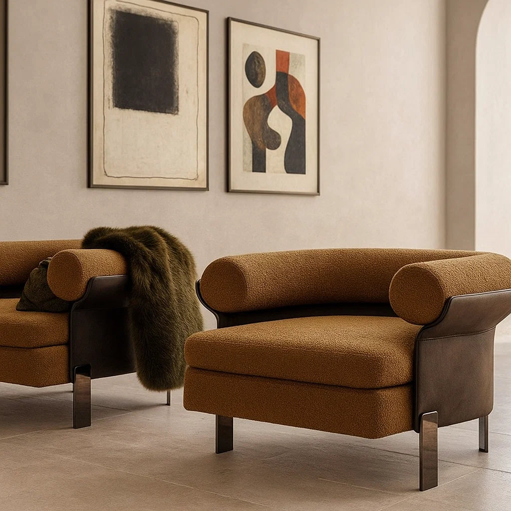 Silvano (SF-12024) - Italian Minimalist Custom Sofa Bespoke in Leather &amp; Fabric