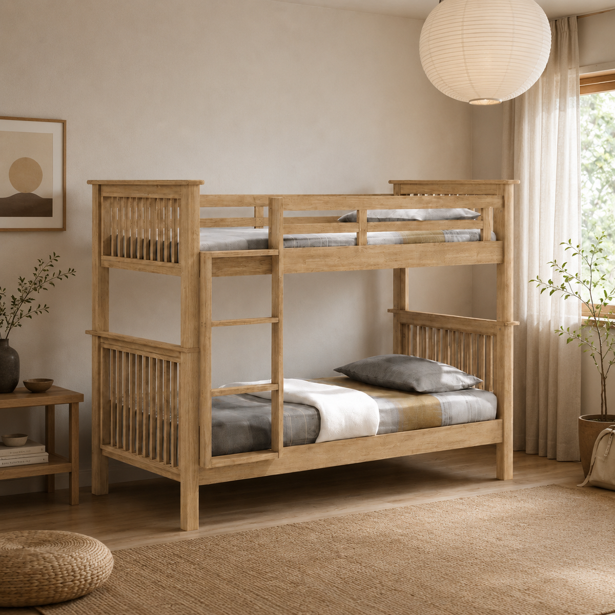 Americana Solid Wood Bunk Bed Super Single Size Convertible Double Decker (Optional: Pull Out Trundle Storage)