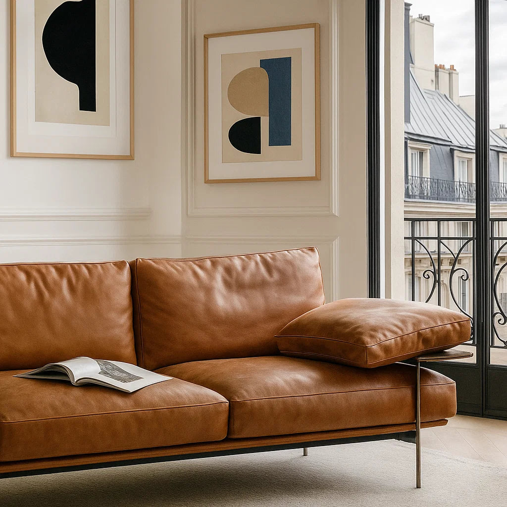 Sorrelle (SF12045) - Italian Minimalist Custom Sofa Bespoke in Leather &amp; Fabric