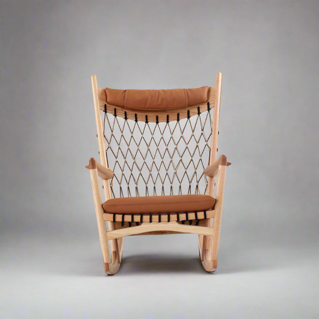 Swing Rocking Lounge Chair (CH2124) - Custom Solid Wood American Oak Lounge Chair Mid-Century Architect-Inspired Scandinavian Minimalist-4