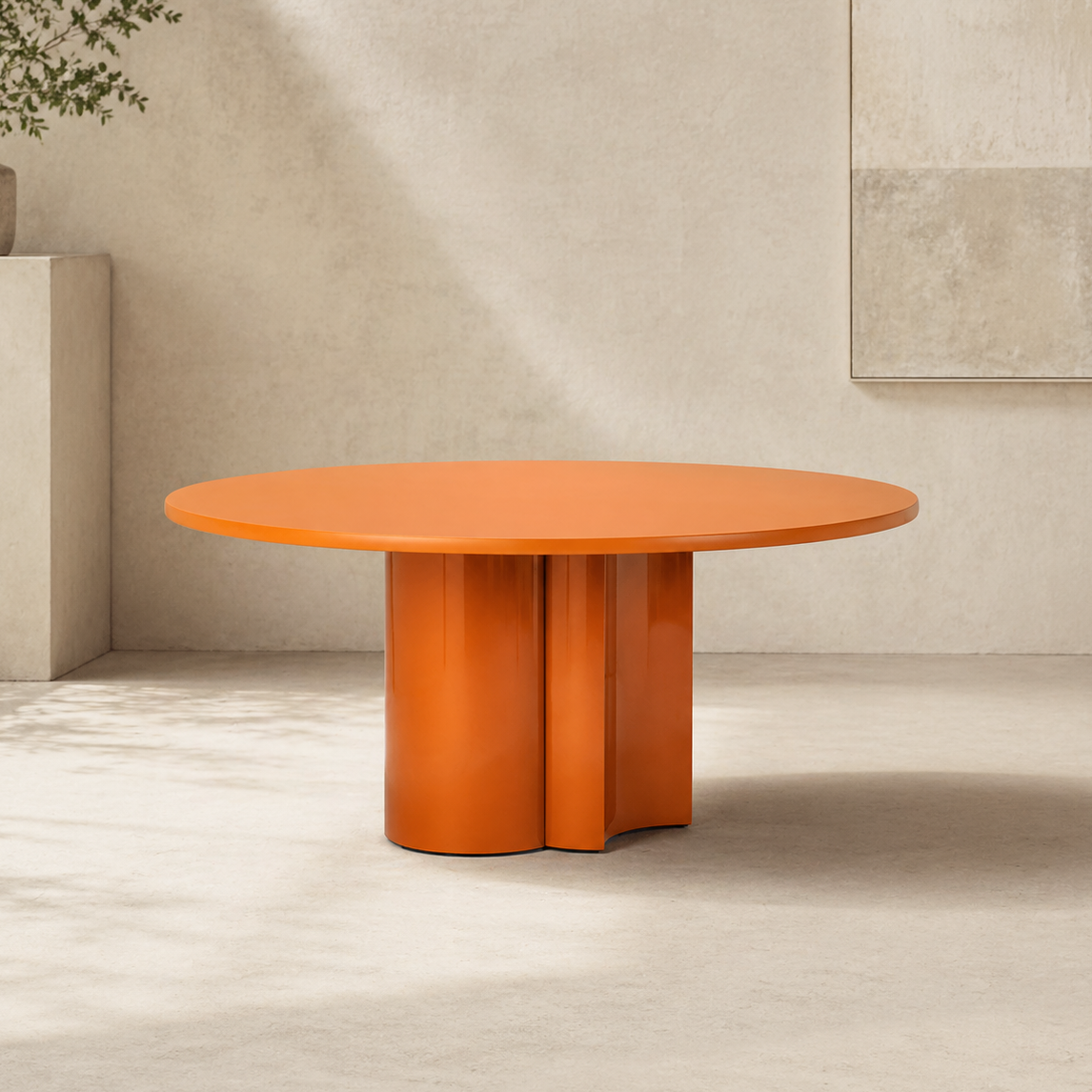 Tavola Round Custom Mid Century Sculptural Design Table | Organic Fiberglass