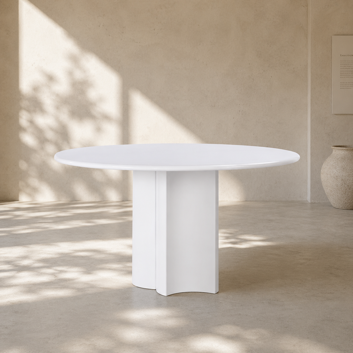 Tavola Round Custom Mid Century Sculptural Design Table | Organic Fiberglass