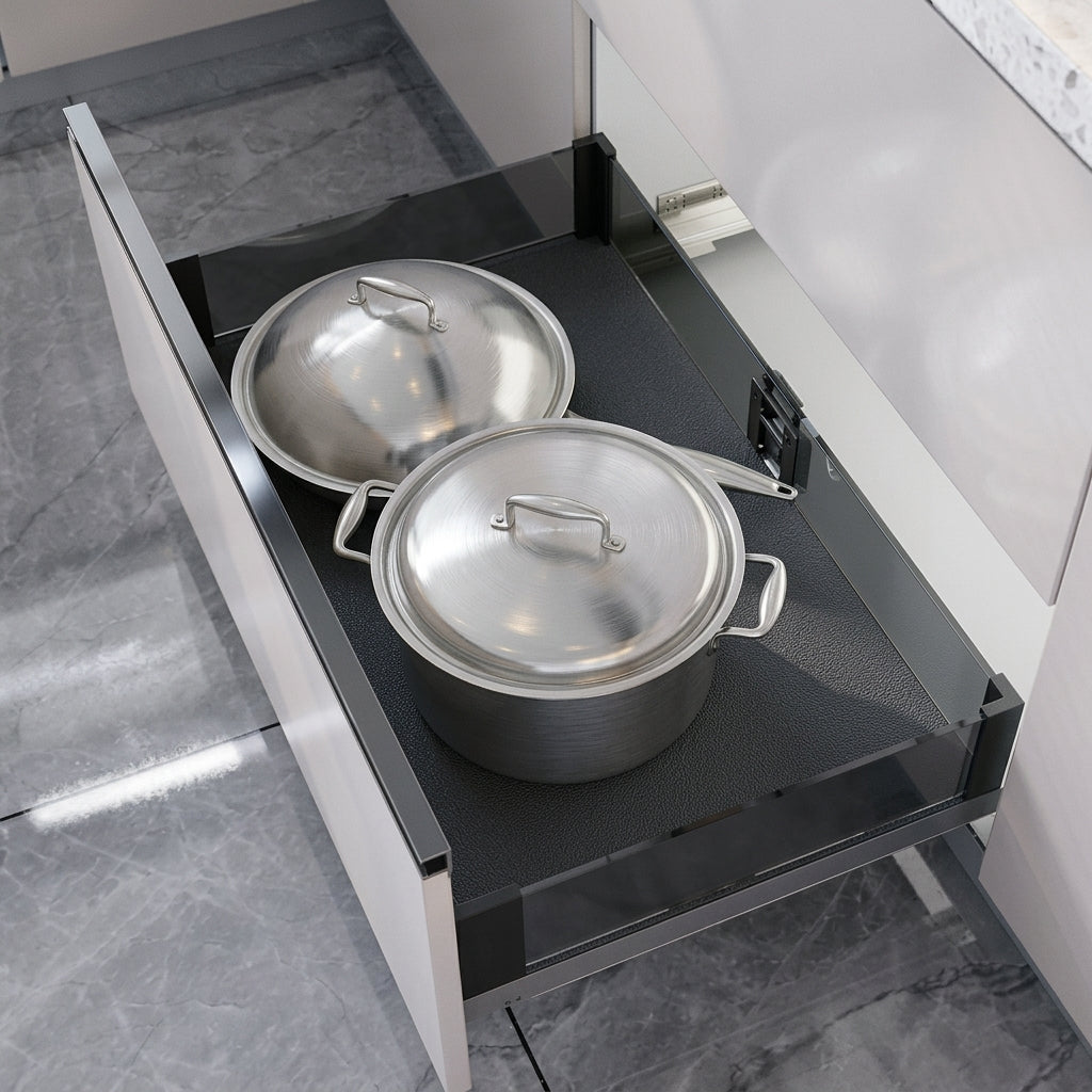 Three sided Pull-Out Basket | Aluminum | Glass